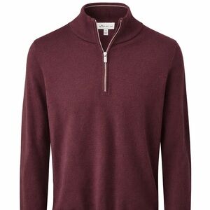 Peter Millar Maroon Zip-Up Sweater